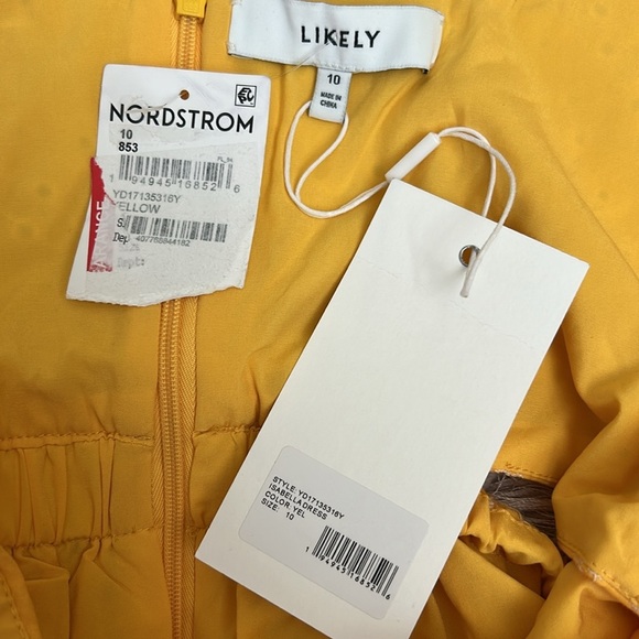 NWT LIKELY Isabella Yellow Floral Eyelet Embroidered Cutout Mini Dress size 10 - Picture 13 of 14